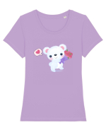 Valentine Polar Bear Happy Tricou mânecă scurtă guler larg fitted Damă Expresser