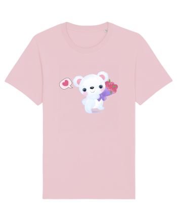 Valentine Polar Bear Happy Cotton Pink