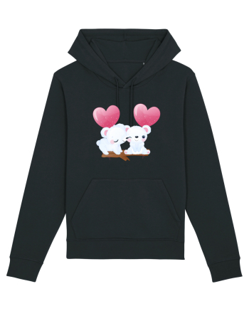 Valentine Polar Bear Heart Black