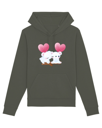 Valentine Polar Bear Heart Khaki