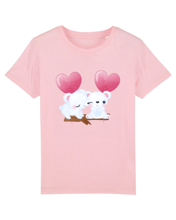 Valentine Polar Bear Heart Cotton Pink