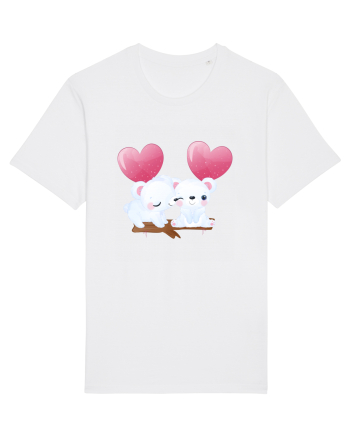 Valentine Polar Bear Heart White