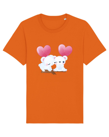 Valentine Polar Bear Heart Bright Orange
