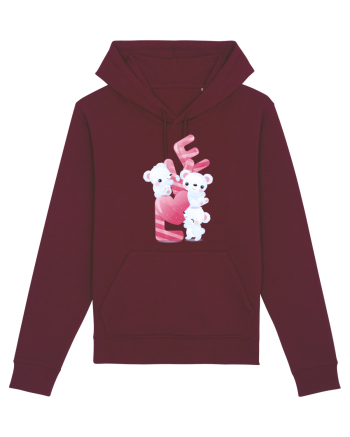 Valentine Polar Bear LOVE Burgundy
