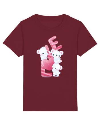 Valentine Polar Bear LOVE Burgundy
