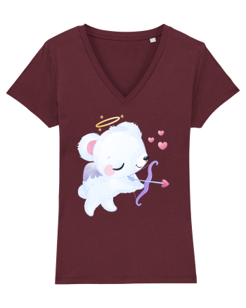 Valentine Polar Bear Cupid Burgundy