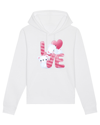 Valentine Polar Bear In Love White