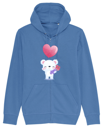 Happy Valentine Polar Bear Bright Blue