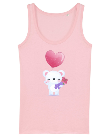 Happy Valentine Polar Bear Cotton Pink