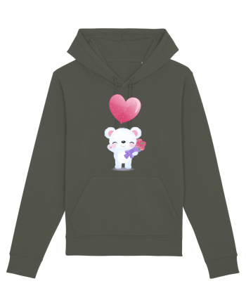 Happy Valentine Polar Bear Khaki