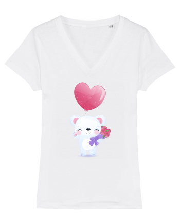 Happy Valentine Polar Bear White