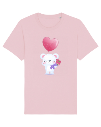 Happy Valentine Polar Bear Cotton Pink