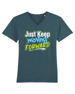 Just keep moving forward Tricou mânecă scurtă guler V Bărbat Presenter