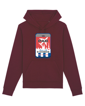 PARIS Airport tag Burgundy