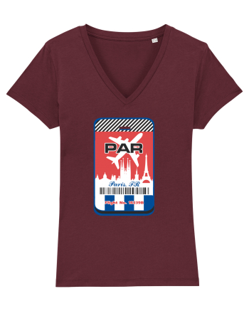 PARIS Airport tag Burgundy