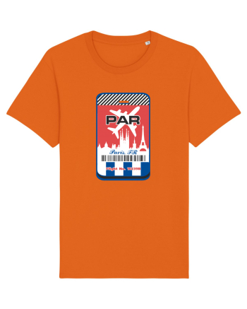 PARIS Airport tag Bright Orange