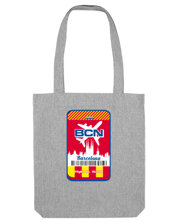 Barcelona airport tag Heather Grey