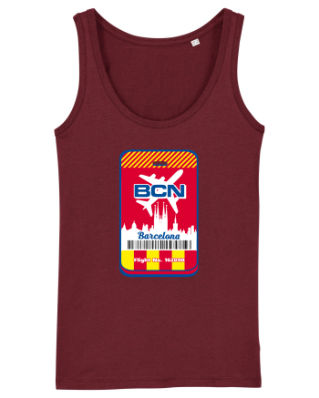 Barcelona airport tag Burgundy