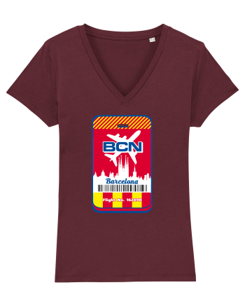 Barcelona airport tag Burgundy