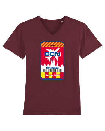 Barcelona airport tag Burgundy