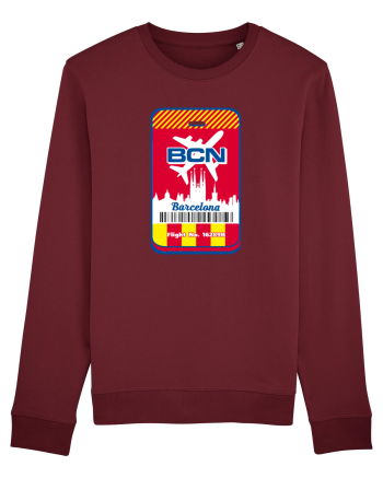 Barcelona airport tag Burgundy