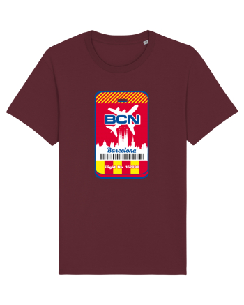 Barcelona airport tag Burgundy