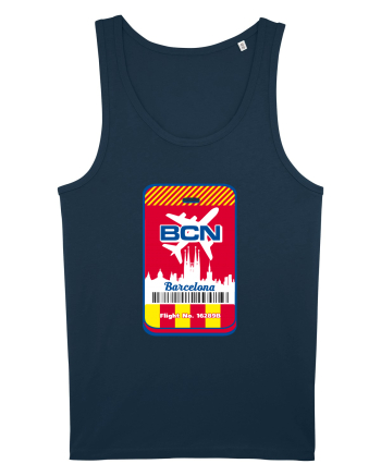 Barcelona airport tag Navy