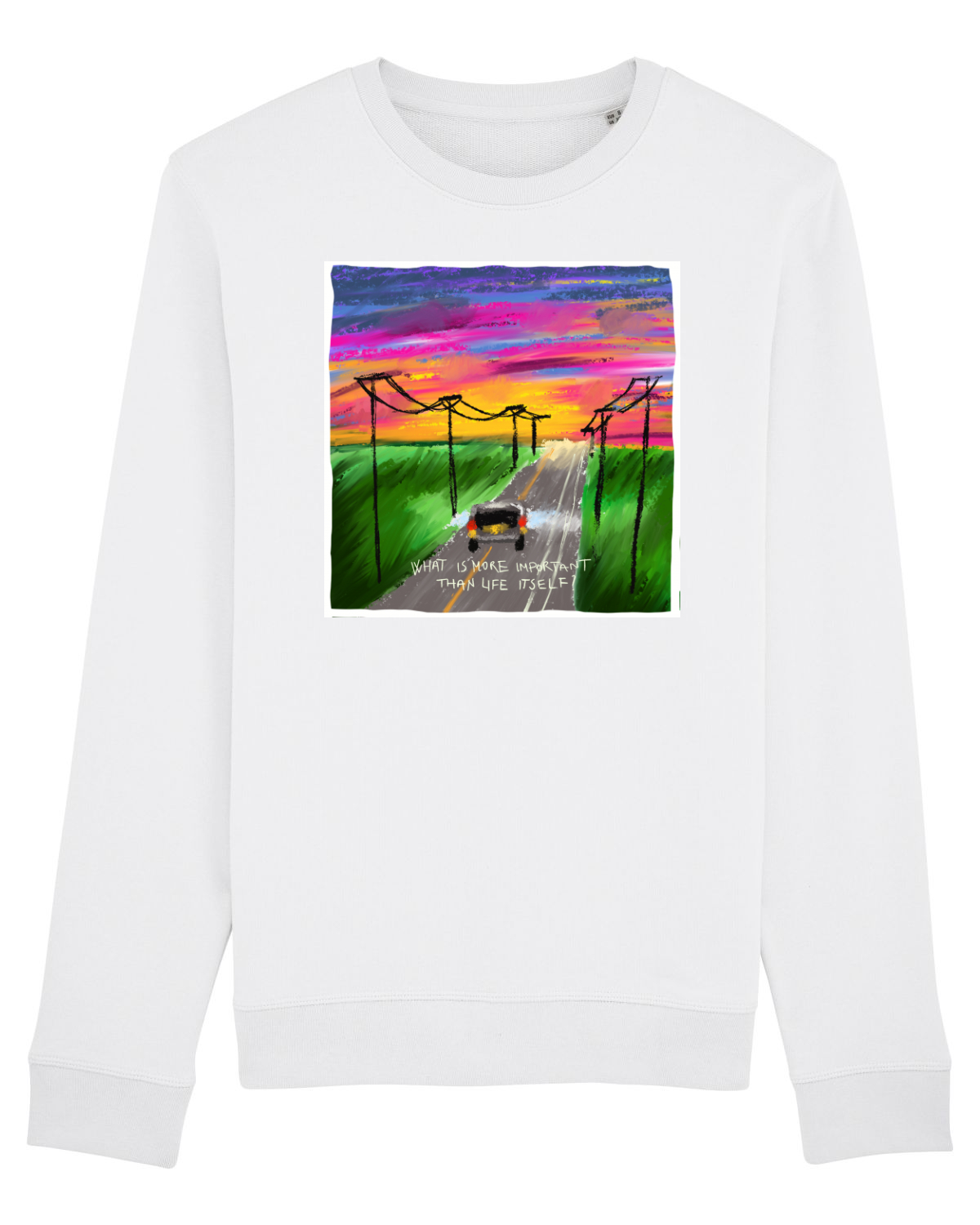 Bluză mânecă lungă Unisex Rise White
