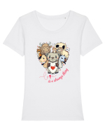 Love is a strange thing Tricou mânecă scurtă guler larg fitted Damă Expresser