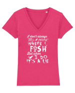 FISH Tricou mânecă scurtă guler V Damă Evoker