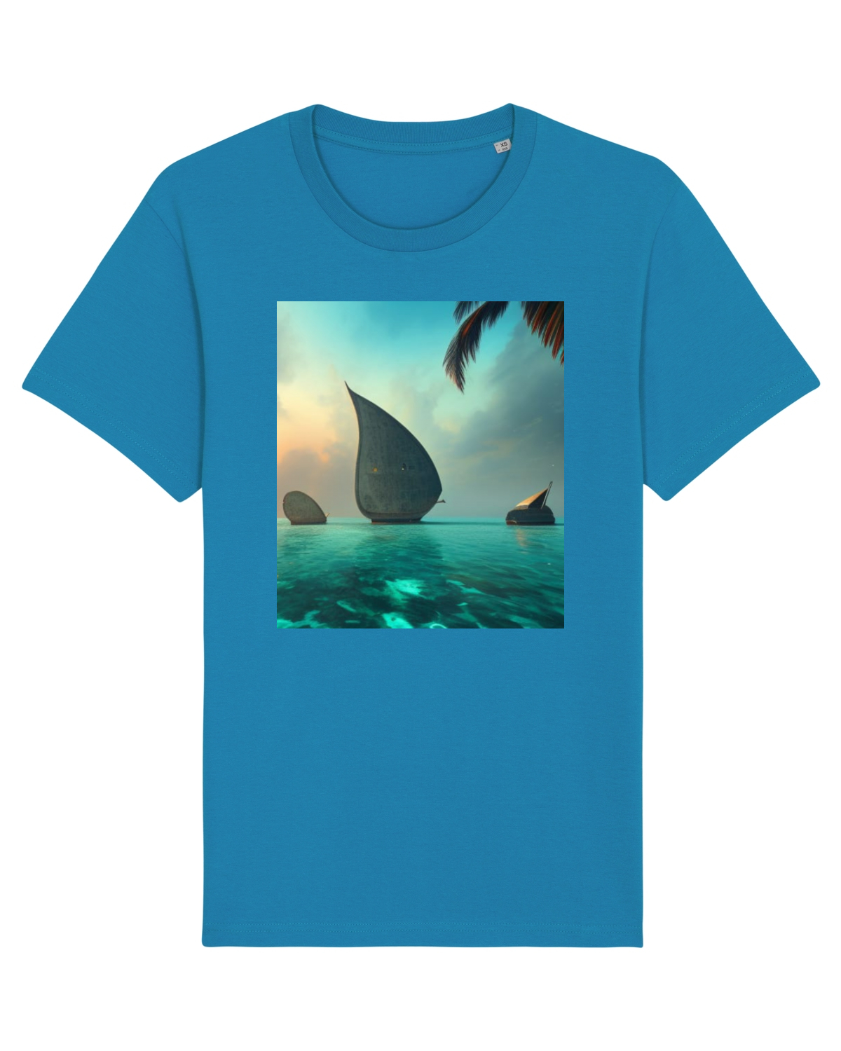 Tricou mânecă scurtă Unisex Rocker Azur