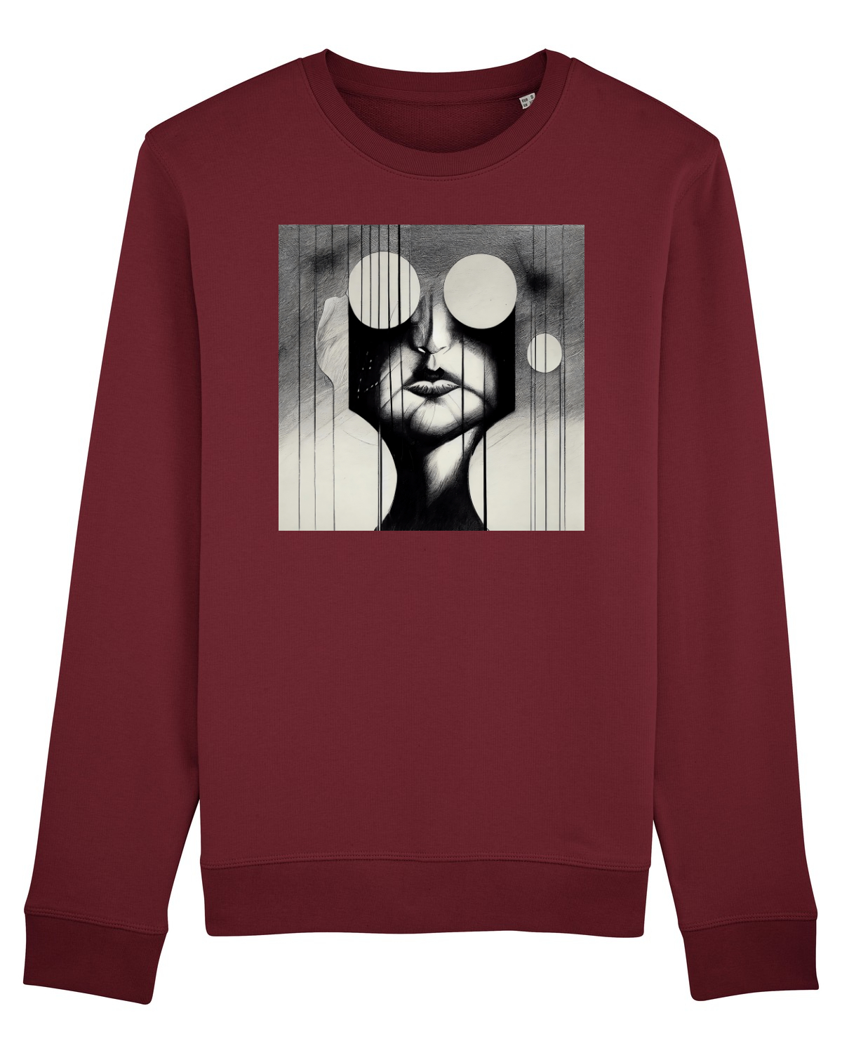 Bluză mânecă lungă Unisex Rise Burgundy