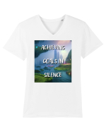 ACHIEVING GOALS IN SILENCE Tricou mânecă scurtă guler V Bărbat Presenter