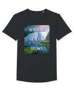 ACHIEVING GOALS IN SILENCE Tricou mânecă scurtă guler larg Bărbat Skater