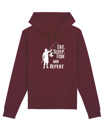 Eat sleep fish repeat Burgundy