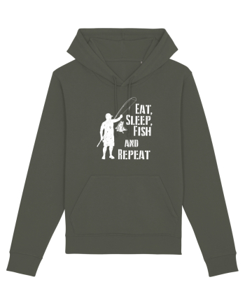 Eat sleep fish repeat Khaki