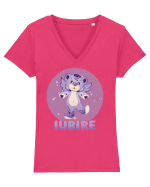 Iubire cu ursuleț - v1 Tricou mânecă scurtă guler V Damă Evoker