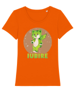 Iubire cu ursuleț - v5 Tricou mânecă scurtă guler larg fitted Damă Expresser