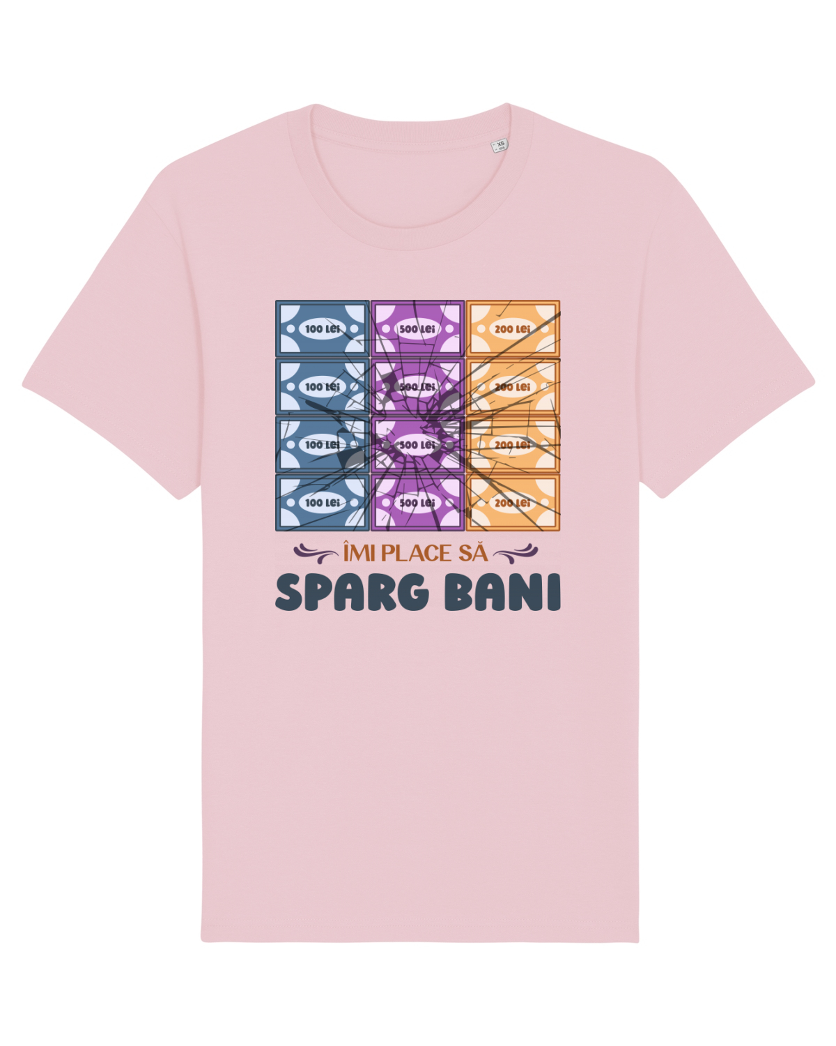 Tricou mânecă scurtă Unisex Rocker Cotton Pink