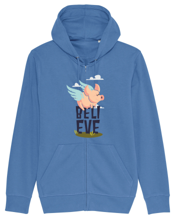 Believe Flying Pig Bright Blue
