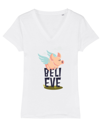 Believe Flying Pig White
