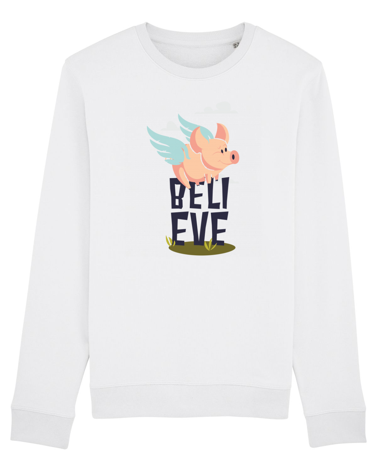 Bluză mânecă lungă Unisex Rise White