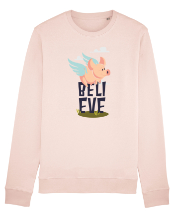 Believe Flying Pig Candy Pink