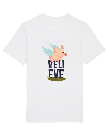 Believe Flying Pig White
