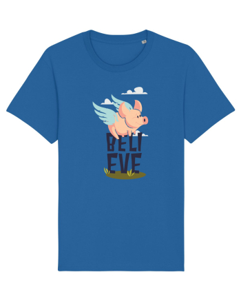 Believe Flying Pig Royal Blue