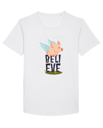Believe Flying Pig White