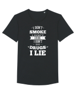 I Don't Smoke I Don't Drink I Don't Do Drugs I Lie Tricou mânecă scurtă guler larg Bărbat Skater
