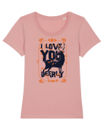 I Love You Deerly Tricou mânecă scurtă guler larg fitted Damă Expresser