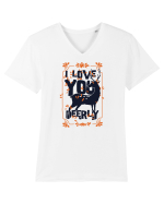 I Love You Deerly Tricou mânecă scurtă guler V Bărbat Presenter