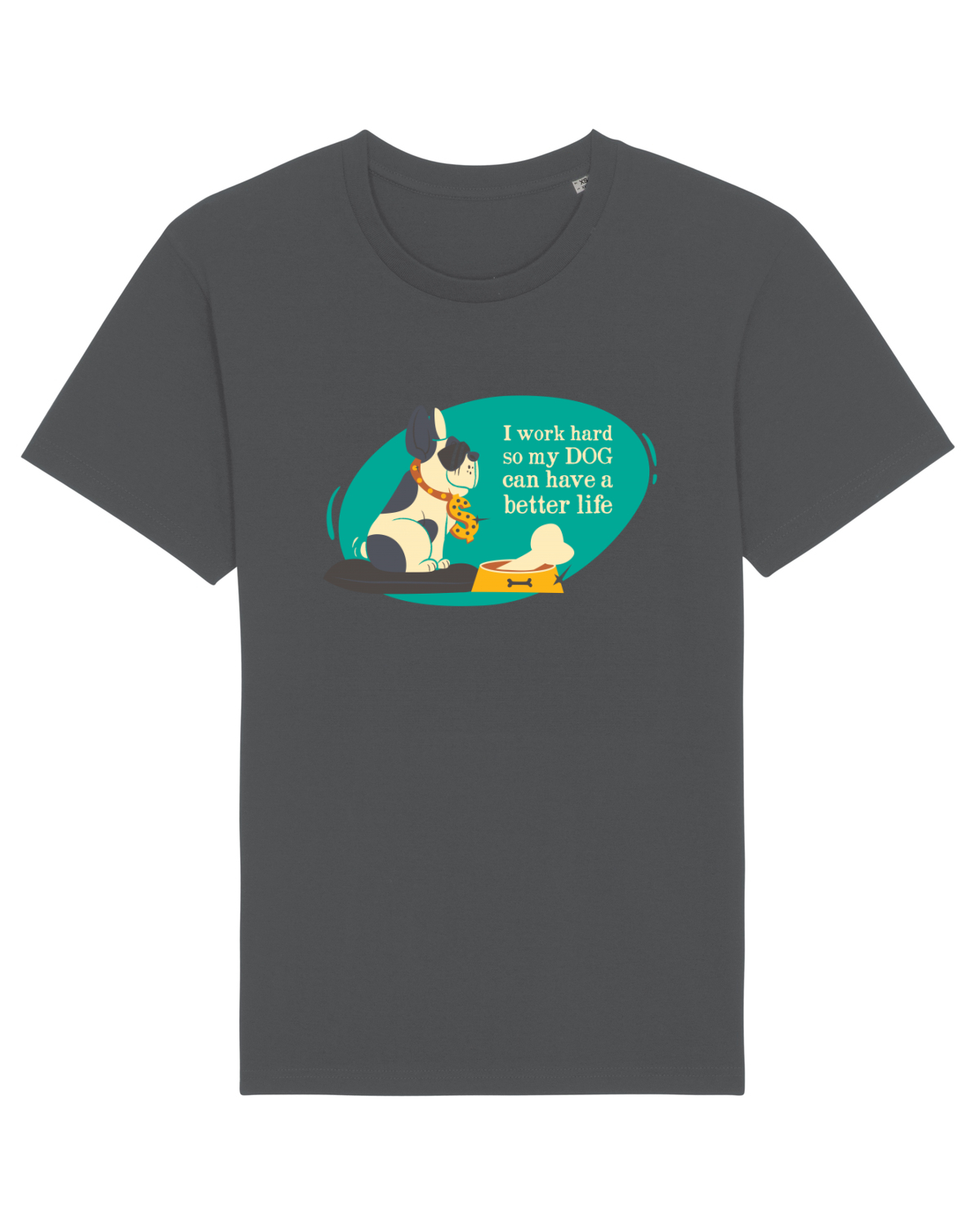 Tricou mânecă scurtă Unisex Rocker Anthracite